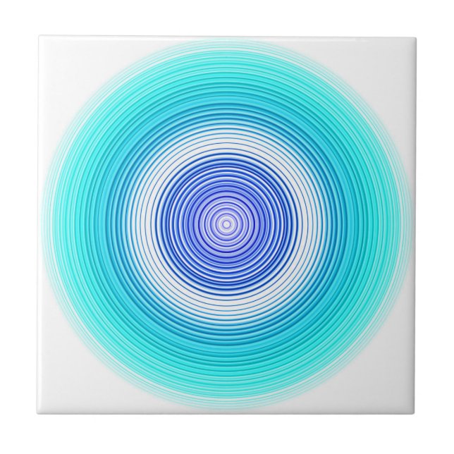 Carreau Cercles - bleu aqua turquoise cyan bleu (Devant)
