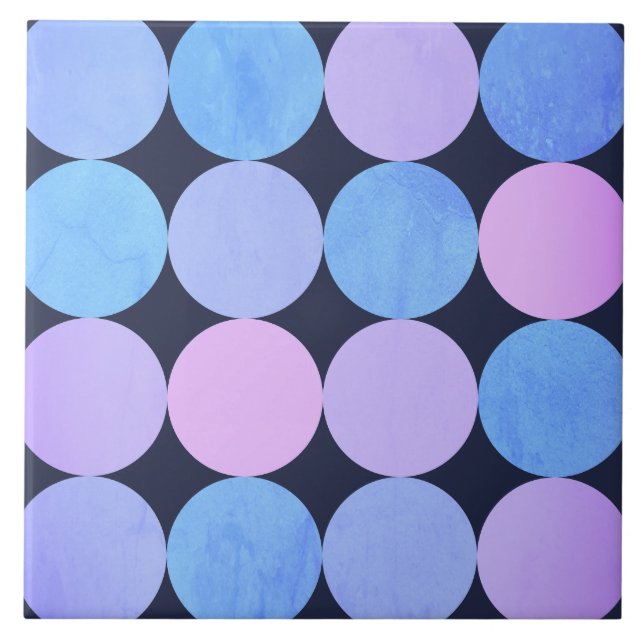 Carreau Cercles Bleus Violets et Roses (Devant)