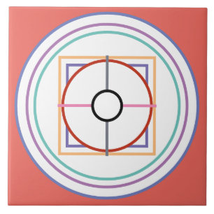 CARREAU CERCLES, CARRÉS ET LIGNES MULTICOLORÉS