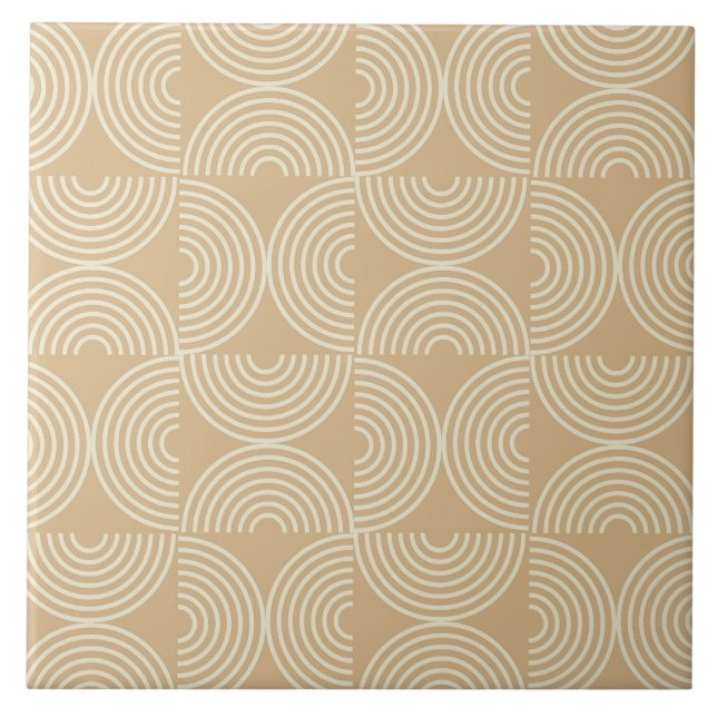 Carreau Cercles concentriques de milieu de siècle sur fond (Devant)
