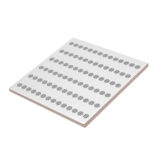 Carreau Cercles de points noirs sur fond blanc en motif ho (Côté)