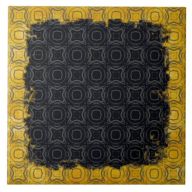 Carreau Cercles et diamants en Motif de bronze (Devant)