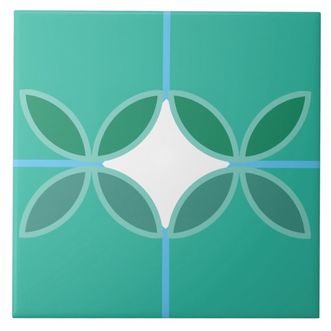 Carreau Cercles pétales géométriques et croix de diamant s (Devant)