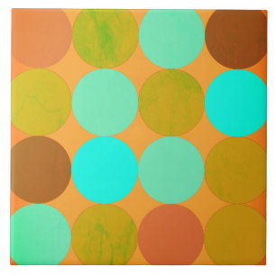 Carreau Cercles Turquoise Bleu Vert & Orange