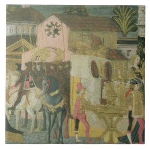 Carreau Cérémonie de mariage peinte sur le panneau en cass