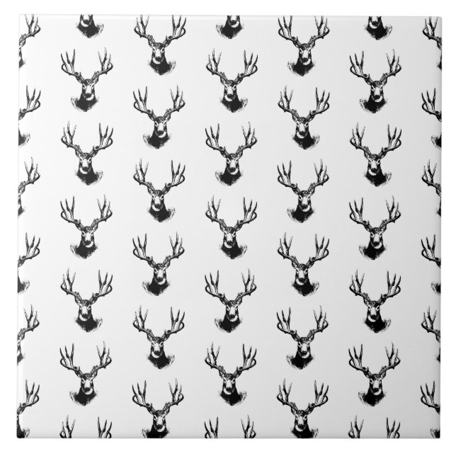 Carreau Cerf aux Antlers Motif COULEUR PERSONNALISÉE (Devant)