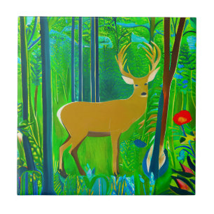 Carreau Cerf dans un cadre forestier d'Imaginaire