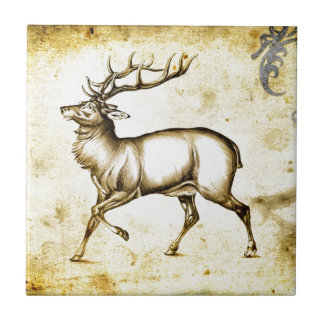 Carreau Cerfs communs vintages du fineart F076