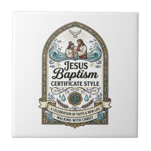 Carreau Certificat de baptême de Jésus Style Certificat de