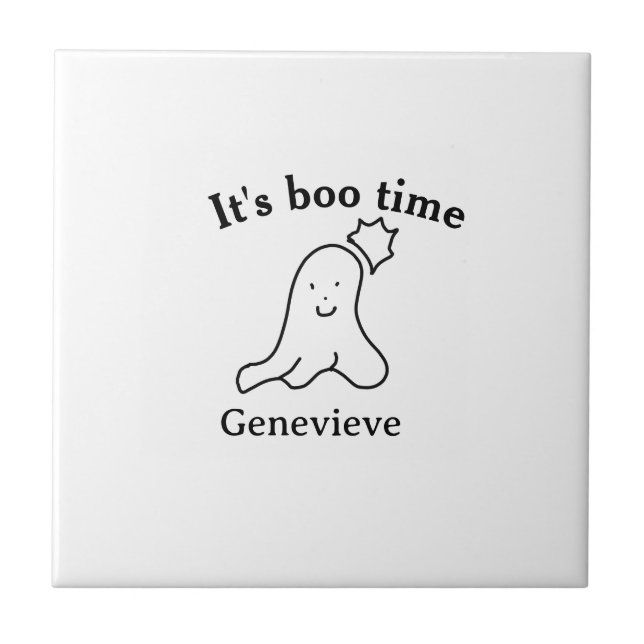 Carreau C'est boo nom heure Halloween date heure fantôme n (Devant)