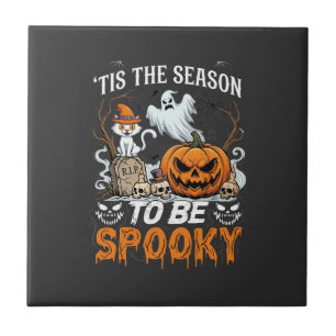 Carreau C'est la saison d'Halloween Fantôme Citrouille Épo