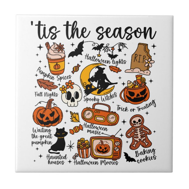 Carreau 'C'est la saison Halloween Doodles (Devant)