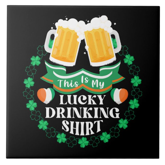 Carreau C'est ma Saint-Patrick de bière Lucky à boire (Devant)