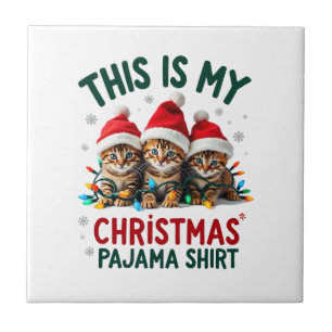 Carreau C'est mon maillot de pyjama de Noël Chaton Amoureu