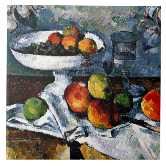 Carreau Cezanne - Compotier, Verre, Pommes (Devant)