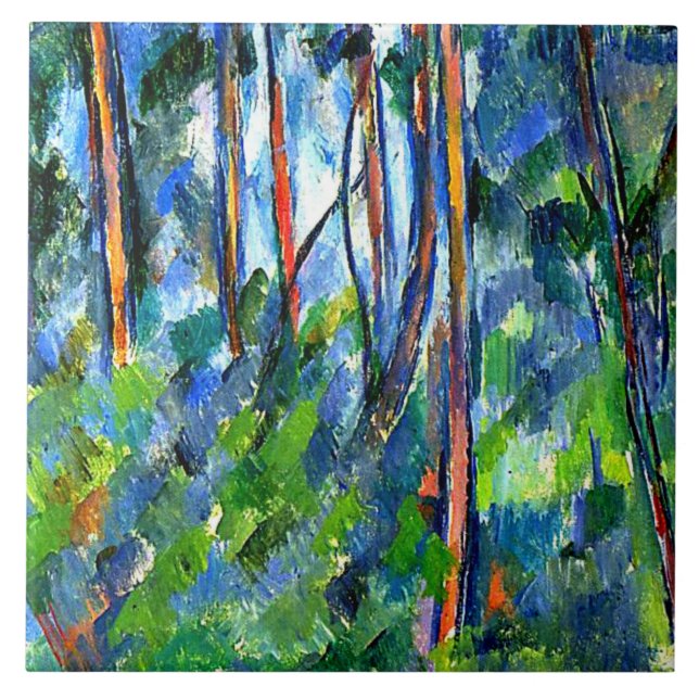 Carreau Cézanne - Dans les Bois, célèbre peinture (Devant)