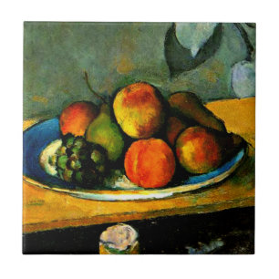 Carreau Cezanne - Pêche, poires et raisins