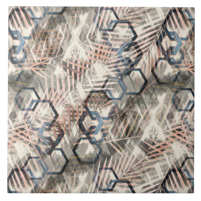 Carreau Chaînes sur feuilles de palmiers. (Devant)