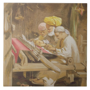 Carreau Châles de cachemire : Tissage, 1863 (chromolitho)