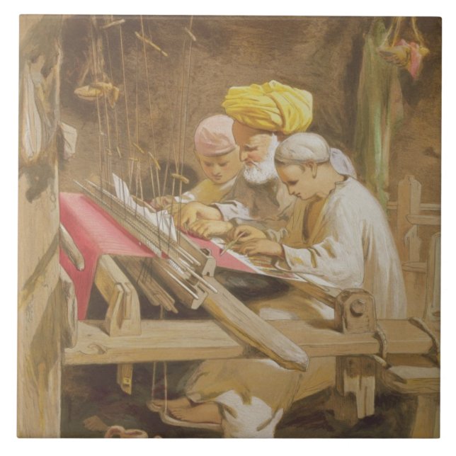 Carreau Châles de cachemire : Tissage, 1863 (chromolitho) (Devant)