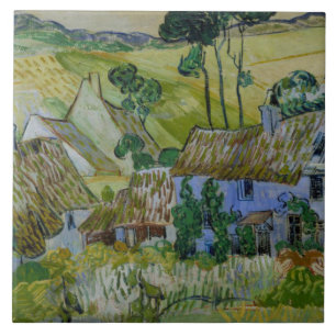 Carreau Chalets De Chalet vintage Van Gogh Sur Une Colline