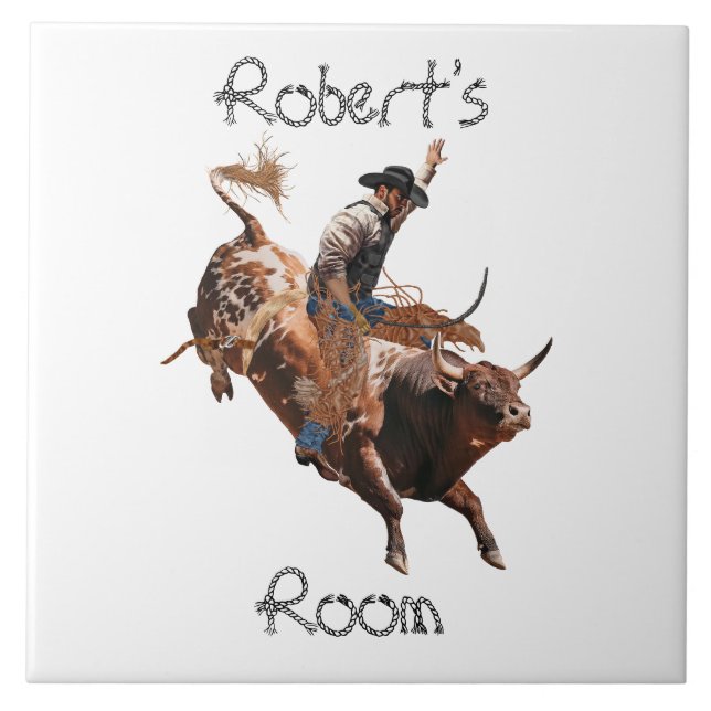Carreau Chambre Cowboy Rodéo  (Devant)