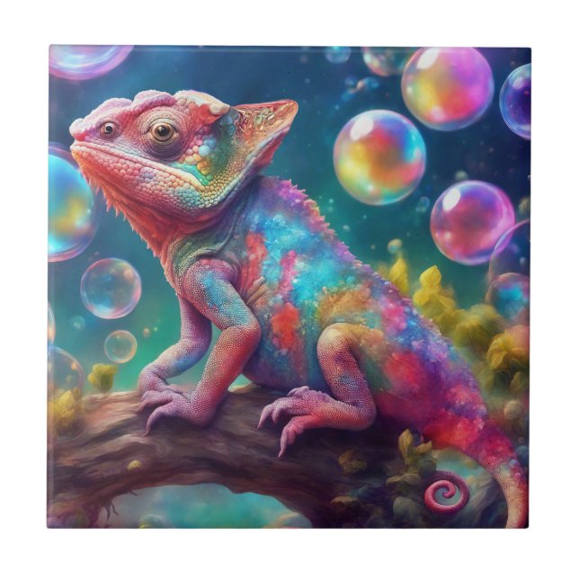Carreau Chameleon avec bulles (Devant)