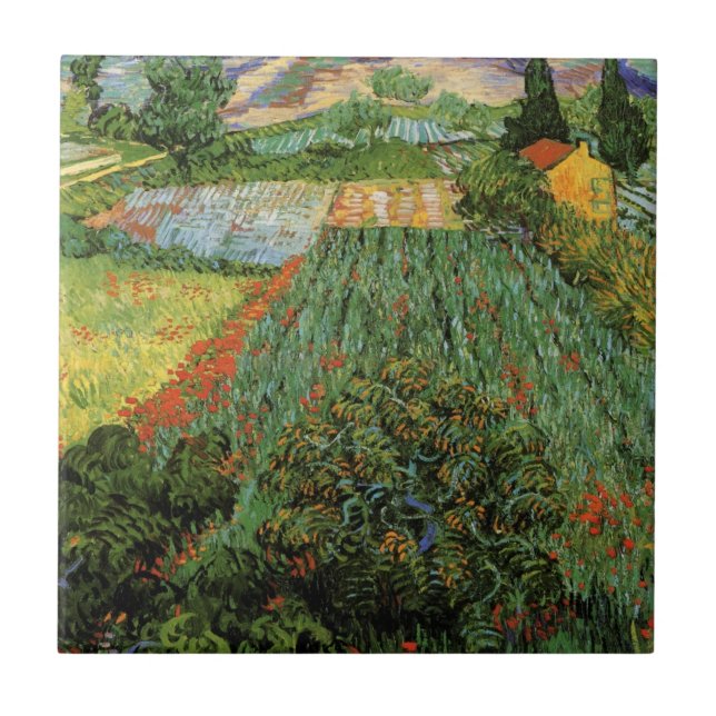 Carreau Champ aux coquelicots par Vincent van Gogh (Devant)