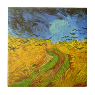 Carreau Champ de blé avec corbeaux de Vincent van Gogh