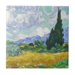 Carreau Champ de blé avec cyprès de Van Gogh