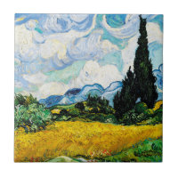 Champ de blé Vincent Van Gogh avec Cyprès