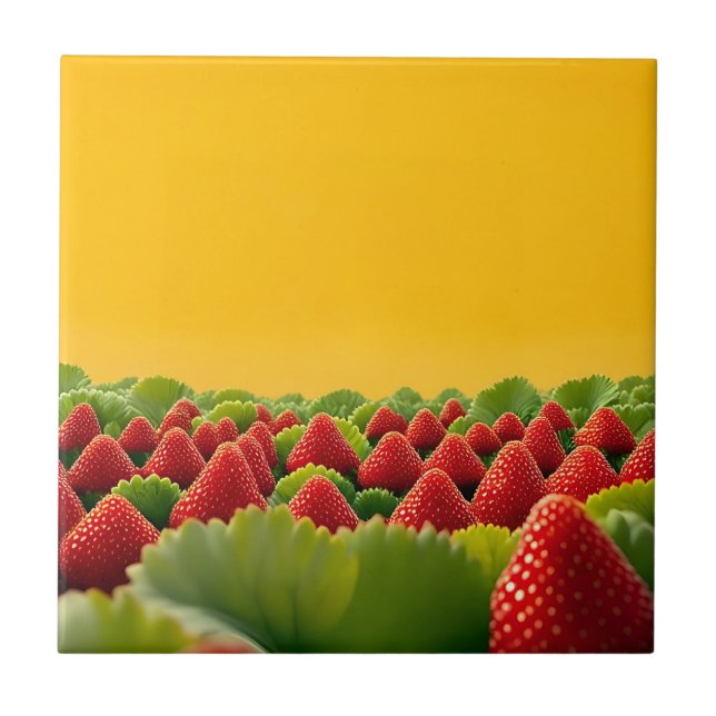 Carreau Champ de Fraises Rouge Vibrant (Devant)