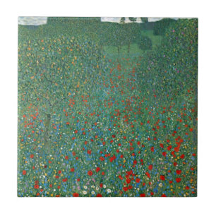 Carreau Champ de pavots par Gustav Klimt, Art Nouveau vint