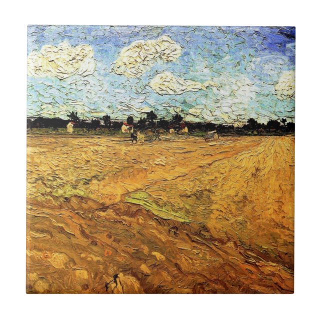 Carreau Champ labouré (les Sillons) de Vincent van Gogh (Devant)