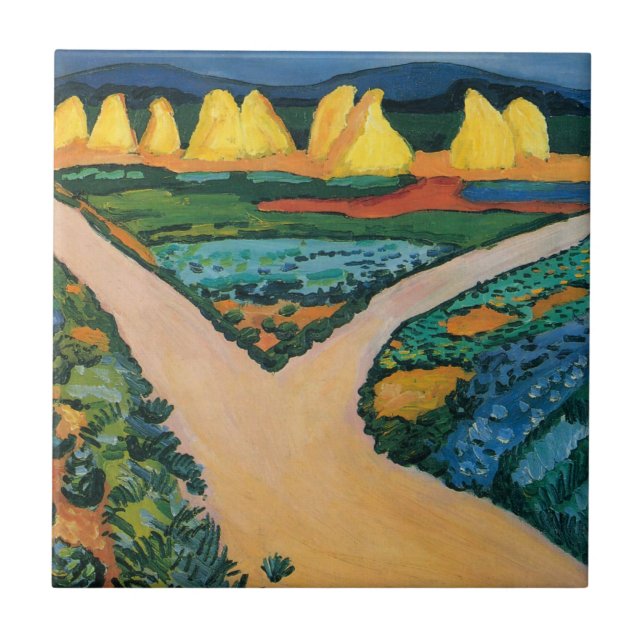 Carreau Champs de légumes par August Macke, Beaux-arts vin (Devant)
