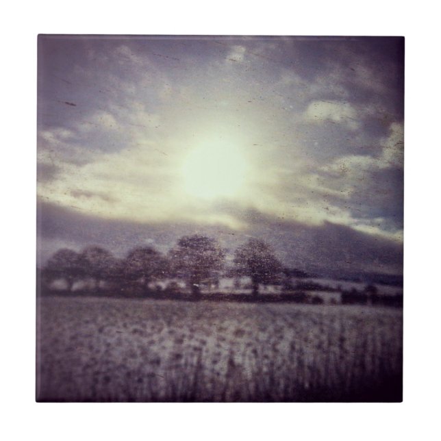 Carreau Champs et collines d'hiver à partir de la fenêtre  (Devant)