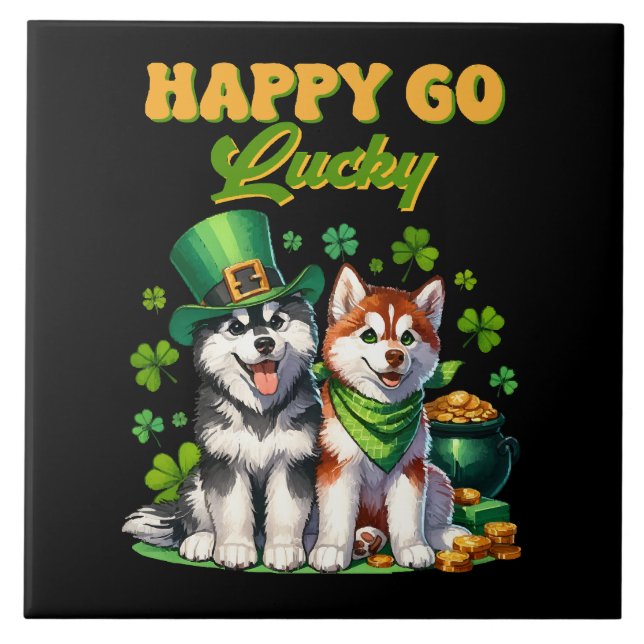 Carreau Chanceux Toutou Husky Mignon Saint-Patrick (Devant)