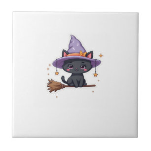 Carreau Chapeau de sorcière amical Chat Mignon pastel Kaw