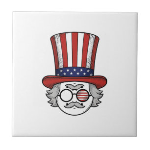 Carreau Chapeau haut de forme à l'envers patriotique dessi