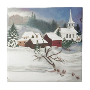 Carreau Chapelle des neiges d'hiver Noël