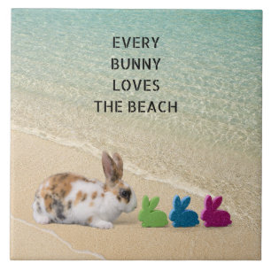 Carreau Chaque Bunny Aime La Plage Pâques Tropicales