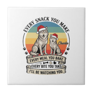 Carreau Chaque friandise que vous faites Chien Père Noël C