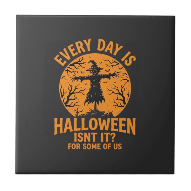 Carreau Chaque Jour Est Halloween Épouvantail Sorcière Con (Devant)