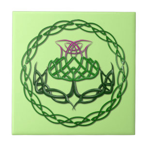 Carreau Chardon celtique coloré de noeud