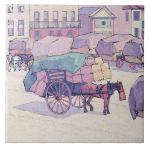 Carreau Chariots de foin, marché de Cumberland (huile sur