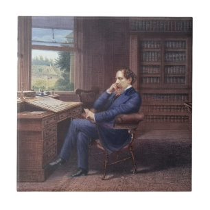 Carreau Charles Dickens dans son étude