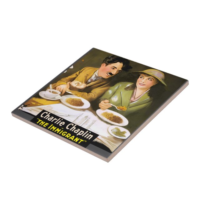 Carreau Charlie Chaplin/The Immigrant Ceramic Tile (Côté)