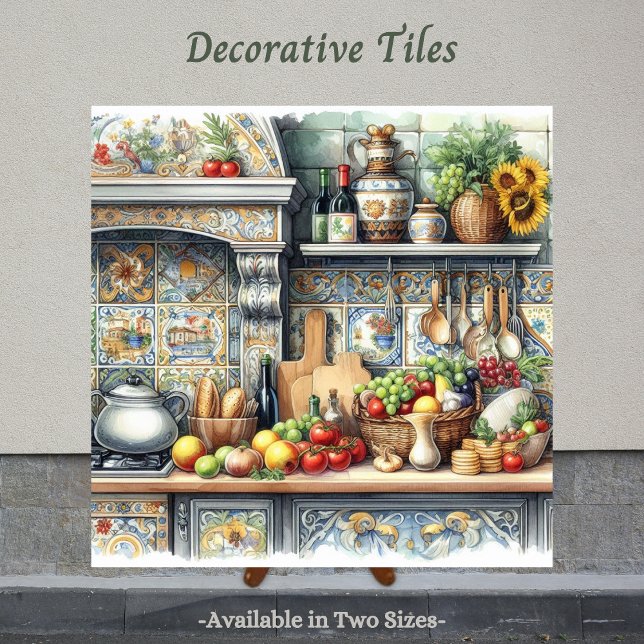 Carreau Charme du Vieux Monde, Nouveau Monde Carrelage d'A (Italian inspired decorative tile. Perfect tile to display in the kitchen.)