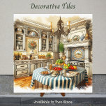 Carreau Charme italien, Capturé dans Carrelage<br><div class="desc">Charme italien, Capturé dans Carrelage. (Disponible en deux tailles.) Revenez dans le temps avec notre collection unique de carreaux décoratifs! Ces tuiles magnifiquement ouvragées présentent de charmantes scènes de fêtes traditionnelles, de voyages et d'héritage. Certaines sont décorées de couleurs riches, d'autres d'aquarelles, parfaites pour ajouter une touche d'élégance vintage ou...</div>