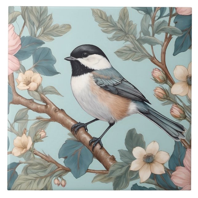Carreau Charming Chickadee Bird (Devant)